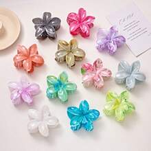 1/3pcs Marble Texture Plumeria Flower Hair Claws (Random Colors ...