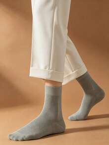 1/3/6 Pairs Men's Mid-Calf Socks, Thin Spring/Summer/Autumn Antibacterial Odor-Resistant Breathable Moisture-Wicking Socks, Men's Business Socks, Soft Breathable, High Elasticity Moisture-Wicking, Durable And Comfortable; Suitable For Daily Street Wear, Street Photography, Outdoor Light Sports, Men's Daily Casual Sports Socks, Perfect Gift Choice For Men. - Multicolor - View 5