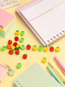 200/100 piezas Mini borradores con forma de manzana - Multicolor - Ver 7