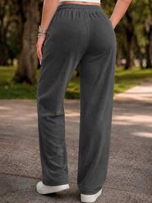 Women Suit Pants - Grey - View 2