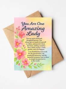 OBOVAY 1pc You Are One Amazing Lady Greeting Card For Her Appreciation Thank You Card Perfect Gift For Mom Sister Friend Express Kindness And Warmth On Special Occasions - View 5