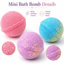 91pcs Mini Bath Bombs Gift Set, 15g/0.53oz Each, 3 Scents, Random Assorted Color Mix, Colorful Fragrant Bath Fizzies, Holiday Gift For Birthdays, Christmas, Easter, Halloween, Thanksgiving & Valentine' Day - Multicolor - View 6