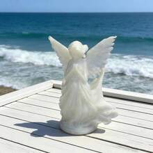 3D Printed Luminous Praying Angel Figurine, Glow In The Dark Winged Angel Statue, European Vintage Desktop Tabletop Ornament, Home Shelf Decor, Creative Holiday Gift - A - View 7