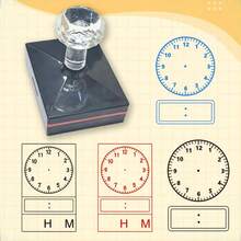 Hand-Writeable Clock Stamp For Time Recording, Educational Teaching Supplies, Clock Homework, Large Clock Stamp For Flashcards, Worksheets, Invitations And Time-Telling Activities - Crystal 4565 - View 1
