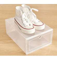 1pc Upgradable Stackable Transparent Shoe Box Display Storage Box, Plastic Transparent Drawer-Style Shoe Box, Can Be Placed Independently, Suitable For Office And Home Display And Storage, Transparent And Black Options Available - View 7