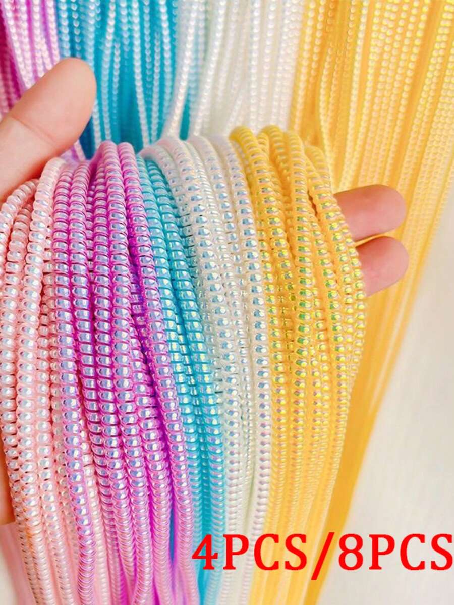 4pcs/8pcs Pelindung Kabel Spiral Warna Acak, Pelindung Kabel Charger, Pelindung Kabel Data, Pelindung Kabel Charger, Pelindung Kabel Earphone, Cocok untuk Earphone Ponsel, Kabel Data USB, Pelindung Kabel Charger, Pelindung Kabel