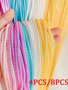 4pcs/8pcs Pelindung Kabel Spiral Warna Acak, Pelindung Kabel Charger, Pelindung Kabel Data, Pelindung Kabel Charger, Pelindung Kabel Earphone, Cocok untuk Earphone Ponsel, Kabel Data USB, Pelindung Kabel Charger, Pelindung Kabel - MultiWarna - View 3