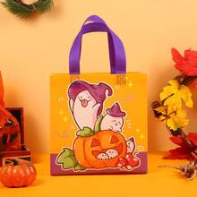 3/12/24pcs Halloween Non-Woven Gift Bags With Handles, Holiday Packaging Bags, Storage Bags, Halloween Party Decoration, Gift Wrapping, Trick Or Treat Party - Multicolor - View 2