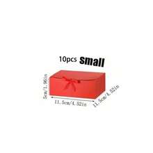 10pcs Red Gift Boxes With Lids, Bridesmaid Invitation Boxes, Luxury Red Ribbon Gift Boxes, Wedding Gift Boxes, Birthday Gift Boxes, Party Gift Boxes, Bridesmaid Gift Boxes, Graduation Gift Boxes, Valentine's Day Gift Boxes - Red and White - View 15
