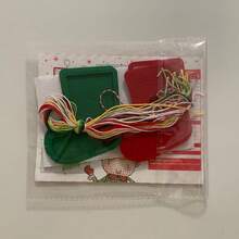2 أسلوب DIY تطريز صليب بابا نويل، تطريز صليب جورب عيد الميلاد، للتعليق كديكور، يتضمن قماش تطريز الصليب، خيط تطريز الصليب، - A - مشاهدة 4