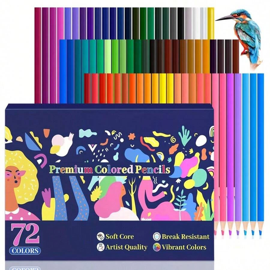 Colored Pencils For Adult Coloring Books, 72-Color Drawing Sketching Shading Pencils, Coloring Pencils For Adults, Artists, Professionals And Colorists - 72 Color Pencils - View 1