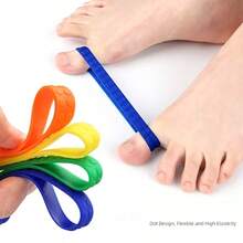 2 buah Pita Resistensi Polkadot Warna Acak untuk Latihan dan Peregangan Bunion Jempol Kaki, Gelang Silikon Macaron - MultiWarna - View 2