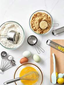 Stainless Steel Measuring Cups And Spoons Set, 4/8pcs Metal Measuring Tools, Coffee Spoons, Seasoning Spoons, Suitable For Baking, Cooking, Dry And Liquid Ingredients - Multicolor - View 2