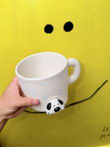 1pc 470ml 'Puppies And Kittens' Ceramic Mug, 'Little Black Cat On A Rainy Day' Coffee Mug – Cute Designs, Ideal For Home Decor And Tableware, Perfect For Coffee And Lattes In The Dining Room, Makes A Lovely Gift, And Great For Festive Decorations - Multicolor - View 12