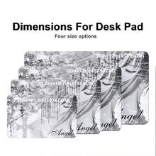 Anime Aesthetic Black & White Angel Leather Mouse Pad, Office Computer Keyboard Desk Decor Mat, Office Accessories, Gaming Carpet - View 6