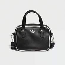 Adidas Clover Mini Bowling Bag Unisex Handheld Crossbody Casual Shoulder Bag 22cm*16cm*7cm - Black and White - View 2