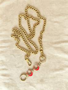 Detachable Bag Replacement Chain And Decorative Charm Set, Double-Sided Snap Buckle Structure For Splicing And Extending As Crossbody Shoulder Strap Accessory - Red - View 4