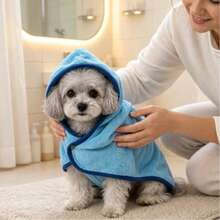 Pet Absorbent Towel Bathrobe With Hood For Small And Medium Dogs, Shiba Inu, Corgi, Soft Cat Clothes, Pet Supplies - Multicolor - View 3