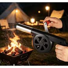 Portable Manual BBQ Blower For Camping And Fire Starting, Efficient And Easy-To-Use Stove Accessory - Black - View 3