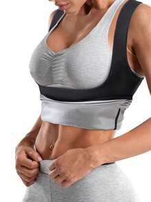 Elastic Design Sports Sweaty Waistband Shapewear Waist Training Tight Fitting Corset - Black - View 4