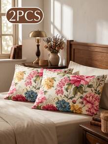 1pc/2pcs Printed Pillowcase, Without Pillow Insert, Daily Polyester Soft Skin-Friendly, Soft Fabric Pillowcase, Comfortable Home Textile, Suitable For Living Room, Bedroom, Outdoor, Sofa Decoration - Multicolor - View 13