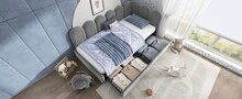 Upholstered Grey Sofa Bed Frame - 90x190cm Storage Daybed In Velvet For Living Room And Bedroom - Grey - View 3