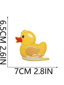12入可愛黃色小鴨刺繡貼布,創意可愛貼布,可熨燙或縫製,適合DIY裝飾衣物、帽子與背包的刺繡貼布 - 小黃鴨 - 查看 4
