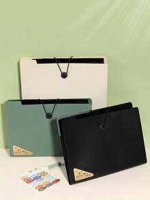 1pc/2pcs 8-Slot A4 File Folder, Large Capacity Document Storage Box, Minimalist Portable Multi-Layer File Organizer - A - View 2