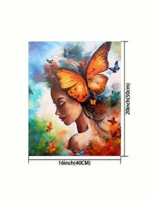 Beautiful Butterfly 40*50cm Artistic Personalized DIY Frameless Number Painting Set, Art Oil Painting Set, For Bedroom Decoration And Art Wall Decor, Simple And Fun Painting Method, No Painting Foundation Needed, Fulfill Your Painter Dream, Immerse Yourself In The World Of Colors, Every Stroke Is Self-Expression, Add Romance To Life, Best Gift For Family And Friends - Multicolor - View 3
