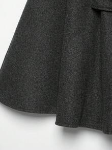 DEEKA Autumn/Winter New Women's European And American Style Fashion Minimalist High Neck Belted Cape Coat - Dark Grey - View 5