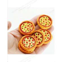 5pcs-1:12 Mini Takeout Pizza Box Italian Pizza Fake Food Miniature Model For Diorama Dollhouse Kitchen And Cafe Decor, Suitable For Collectors, Teens And Adults, Non-Edible (Pizza-Random Color) - Multicolor - View 2