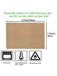 3pcs Heat Transfer Paper, Non-Stick Reusable Heat-Resistant Baking Mat, Oven Mat, Grill Mat, Suitable For Oven Baking, Bread Making, Easy To Clean - Coffee Brown - View 7