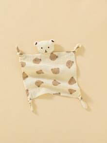 2PCS Comfortable Thin Breathable Crepe Fabric Baby Bibs, Cute Bear Head Multi-Functional Drool Bibs, Comforting Blankets - Multicolor - View 5