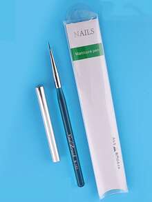 Professional Nail Art Brush Clear Blue Acrylic Handle Liner Drawing Painting Dotting Design Tool Kit For DIY Manicure - Baby Blue - View 6