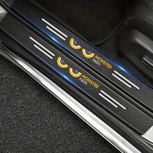 4pcs Car Interior Stickers Sports Car Door Sill Protector Laser Welcome Light Pedal Universal Laser Door Sill Strip - A-laser - View 4