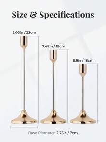 Luxury Electroplated Metal Candle Holder, Glossy Mirror Finish, High-Low Combination Design, Non-Slip Base To Protect Tabletop, Suitable For Long Taper Candles, Ideal For Home Dinner, Party Gathering, Wedding Hotel Tabletop Decoration - Silver - View 4