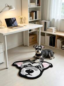 1pc Personalized Pet Photo Carpet, Customized Dog/Cat Portrait Plush Rug, Soft Faux Cashmere Pet Carpet, Personalized Photo Floor Mat, Cozy Home Decor, Pet Lover Gift, Birthday, Christmas And Anniversary Souvenir - Multicolor - View 5