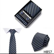 AlanKing Men's Striped Tie, Pocket Square, Cufflinks And Tie Clip 4-Piece Set Premium Gift Box, Suitable For Holiday Gifts, Business Work, Formal Weddings,Halloween - Color Mixing - View 9