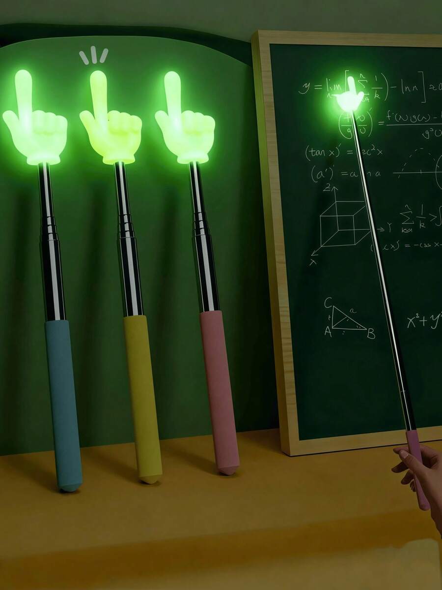 1pc/4pcs/7pcs Telescopic Glow Baton - Multi-Function Extendable Light-Up Pointer, Random Color And Style, Teacher Classroom Reading Stick, Student Learning Guide Pointer, Baby Party Decoration, Suitable For Teaching And Conducting, Home Or Classroom Use, School Supplies, Engineering, Whiteboard, Teaching Strategies - Multicolor - View 1