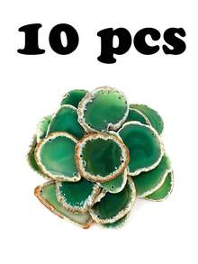 Natural Agate Slice Double Drilled Rough Edge Slab Beads DIY Jewelry Pendant Earring Charms Crystal Healing Craft Accessories - Green - View 11