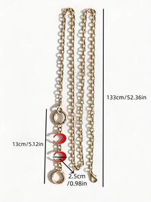 Detachable Bag Replacement Chain And Decorative Charm Set, Double-Sided Snap Buckle Structure For Splicing And Extending As Crossbody Shoulder Strap Accessory - Red - View 7