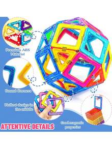 Magnetic Building Blocks Set - Creative DIY Assembly Toy, Enhances Hand-Eye Coordination, Promotes Brain Development, Colorful ABS Magnets, Suitable As Holiday/Birthday Gift - Random Color - Multicolor - View 9