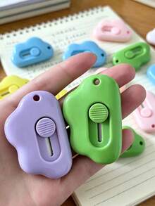 1/3/10pcs Mini Utility Knife, Cute Cloud Design Small Paper Cutter, Express Parcel Unboxing Tool, Portable Japanese Ins Style Student Office Craft Box Cutter - Multi-color - View 4