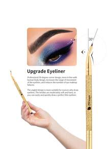 DUcare Golden 5-Piece Shimmer Dual-Ended Eye Shadow Makeup Brush Set, All-In-One Makeup Brush Kit, Crafted With Synthetic Fibers For A Flawless, Portable And Essential Beauty Brush Tool - Gold - View 7