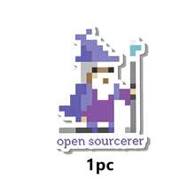 1/2/5 miếng nhãn dán Pixel Art Open Sourcerer Wizard, thiết kế lập trình viên màu tím retro, nhãn dán hài hước geek coding cho laptop bàn phím ván trượt, quà tặng trang trí chơi chữ vui nhộn cho lập trình viên kỹ sư phần mềm, nhãn dán dán phong cách game pixel cổ điển hình phù thủy - A - Xem 13
