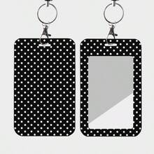 ABS Polka Dot Print Fashion Personalized Cartoon Push-Pull Card Holder, Student Wristband Card Holder, Women's Wristband Card Holder, Bus Card Protector, Student Campus Card Protector, Access Card Sleeve Storage - Rectangle - View 4