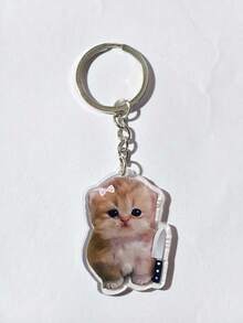 Acrylic Cat Keychain, Cute Pet Cat Pendant, Animal Bag Charm, Car Key Ring, Backpack Accessory, Gift For Cat Lovers - Multicolor - View 9