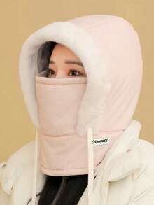 1pc Women's Winter Hat With Integrated Scarf And Mask, Ear Protection, Windproof, Warm, Thick Fleece, Cycling And Electric Scooter Riding - Multicolor - View 4