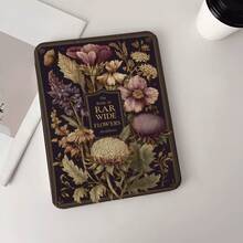 1pc Vintage Botanical Rare Flowers Book Design Tablet Case Compatible With IPad PRO/AIR, Compatible With SAMSUNG,Compatible With XIAOMI Pad 5/6/7,Compatible With Huawei Matepad - Multicolor - View 3