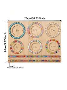 1pc DIY Jewelry Design Board - Bamboo Beading Organizer Rack With Size Markings, Suitable For Necklaces, Bracelets And Crafts, For All Skill Levels, Necklace Size Measurement, Bracelet Making, Compact Design, Tidy Workspace, Lightweight Tool, Size Measurement Tool - Multicolor - View 12